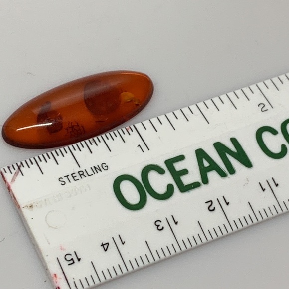 Amber 4.63 Cts Natural Orange Red Color Baltic Gemstone Cabochon for Jewelry - Picture 8 of 17
